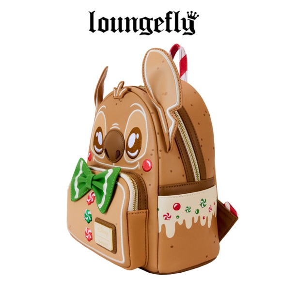 NWT - LOUNGEFLY Stitch Gingerbread Scented Cosplay Mini Backpack - Picture 2 of 6